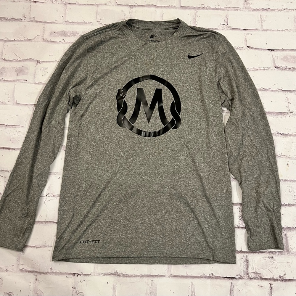 Nike Mamba Sports Academy Kobe Bryant Mens 4XL Gray Long Sleeve T Shirt NEW